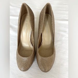 Gold Sparkling 4.5 Inch High Heels Size 7